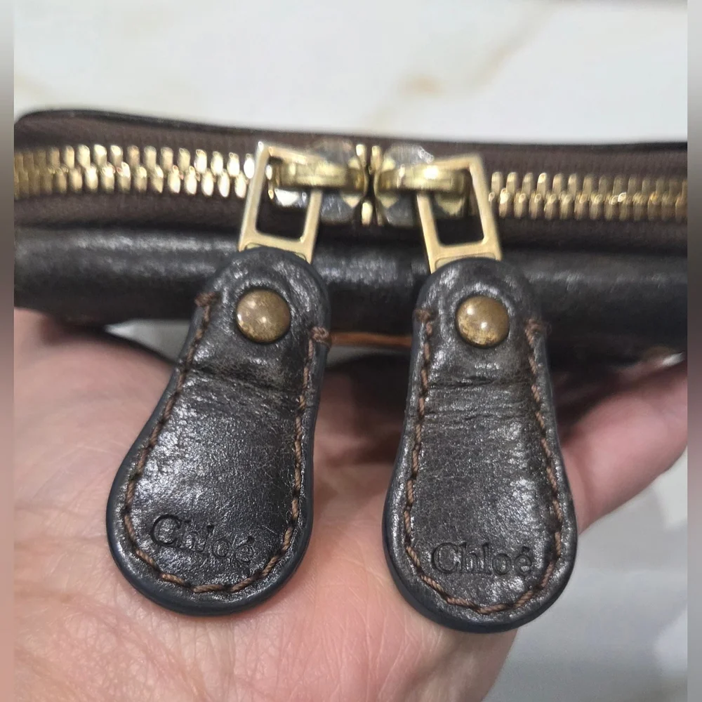 Chloé Brown Leather Wallet With Gold Hardware‎